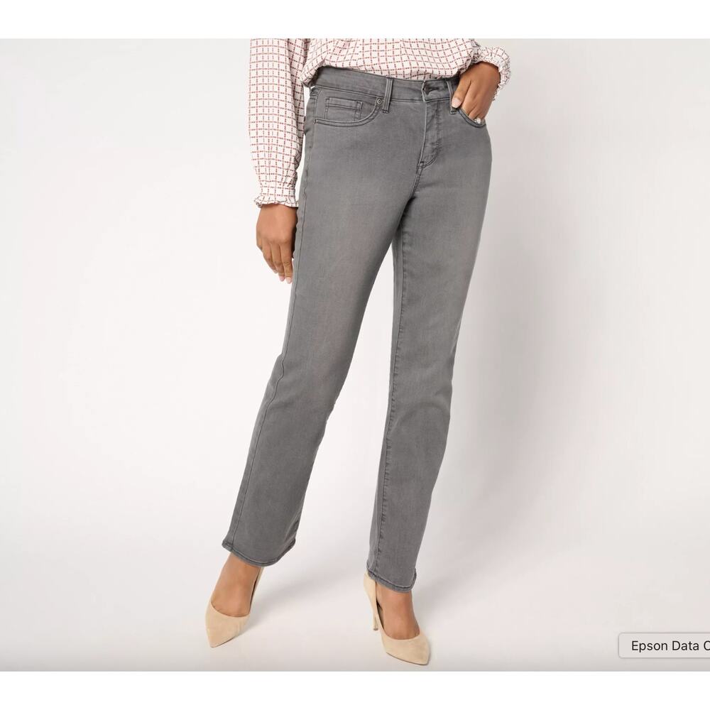 NYDJ Ellison Jeans Womens 18W Destiny Gray Straight Leg High Rise Lift Tuck NWT
